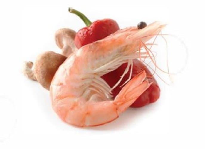 Whole cooked shrimp